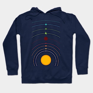 Solar System Minimal Retro Color Design Hoodie